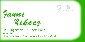 fanni mikecz business card